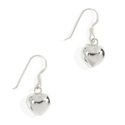 Simply Silver Sterling Silver Puff Heart Earring