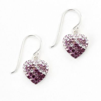 Simply Silver Sterling Silver Pave Heart Drop Earring
