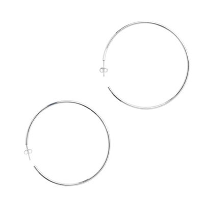 Simply Silver Sterling Silver C Shape Hoop Earring