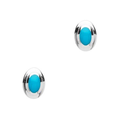 Simply Silver Sterling Silver Small Turquoise Oval Stud Earring