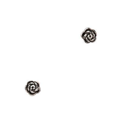 Simply Silver Tiny Sterling Silver Rose Flower Stud Earring