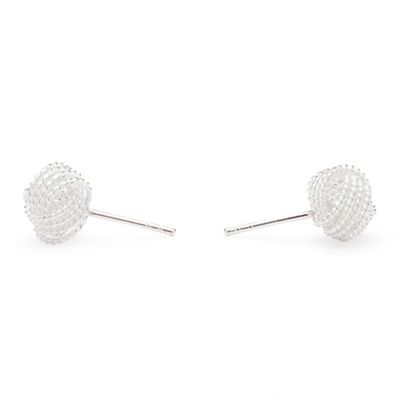 Simply Silver Sterling Silver Knotted Twist Stud Earring