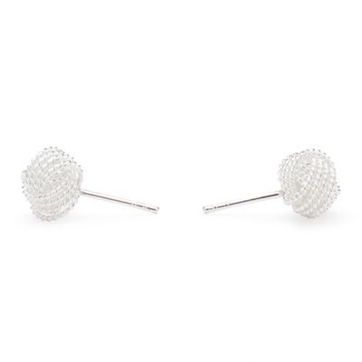 Simply Silver Sterling Silver Knotted Twist Stud Earring