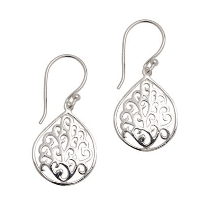 Simply Silver Sterling Silver Filigree Teardrop Earring