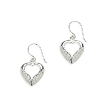 Simply Silver Sterling Silver Open Filigree Heart Earrings