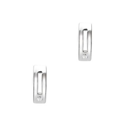 Simply Silver Sterling Silver Open Bar Cubic Zirconia Stud