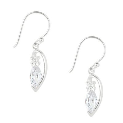 Simply Silver Sterling Silver Cubic Zirconia Marquis Drop