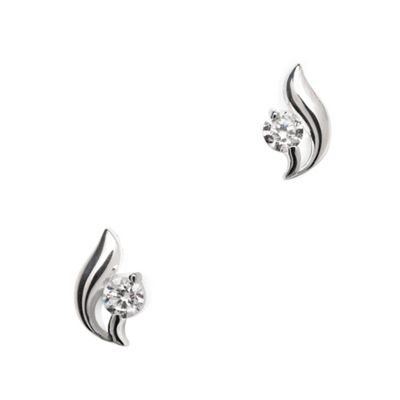 Simply Silver Sterling Silver Wave And Round Cubic Zirconia