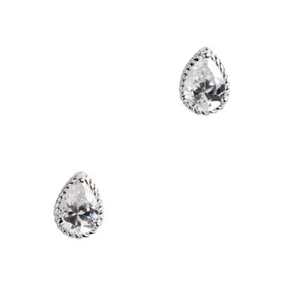 Simply Silver Sterling Silver Pear Shaped Cubic Zirconia Stud