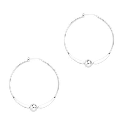 Simply Silver Sterling Silver Hoop Earring With Silver Balls