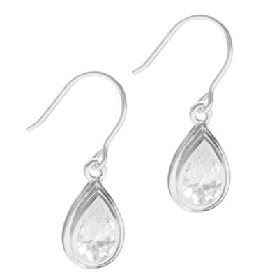 Simply Silver Sterling Silver Cubic Zirconia Peardrop Earrings