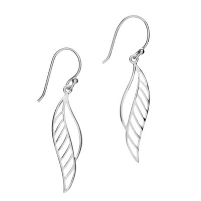 Simply Silver Sterling Silver Open Leaf Drop Earring