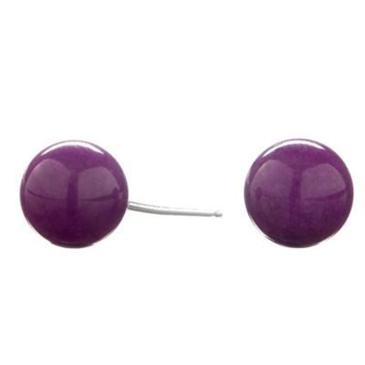 Simply Silver Sterling Silver Violet Round Quartz Stud Earrings