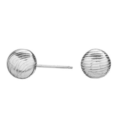 Sterling Silver Engraved Ball Stud Earrings