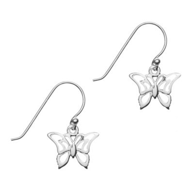 Simply Silver Sterling Silver Butterfly Drop Earrings