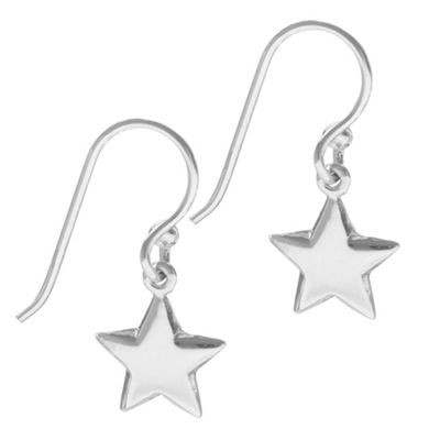 Simply Silver Sterling Silver Star Drop Earrings
