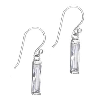 Simply Silver Sterling Silver Cubic Zirconia Bar Drop Earrings