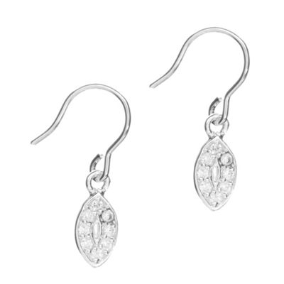 Simply Silver Sterling Silver Crystal Pave Oval Drop Earrings