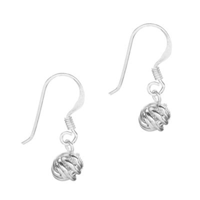 Simply Silver Sterling Silver Knotted Ball Drop Earrings