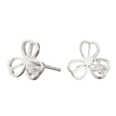 Simply Silver Sterling Silver Flower Stud Cubic Zirconia
