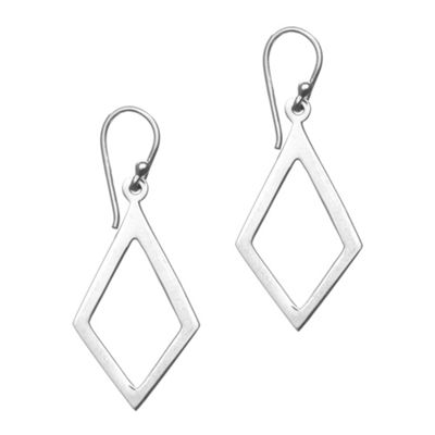 Simply Silver Sterling Silver Open Diamond Drop Earrings