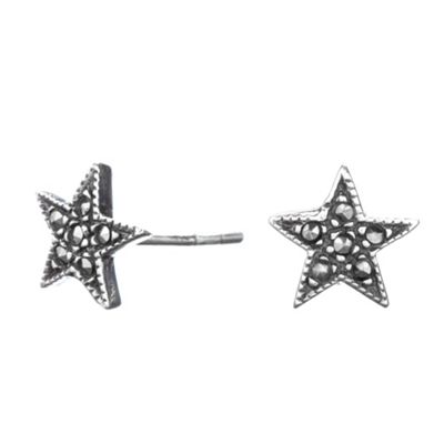 Sterling Silver Marcasite Star Stud Earrings