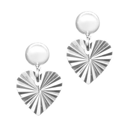 Simply Silver Sterling Silver Starburst Heart Drop Earrings