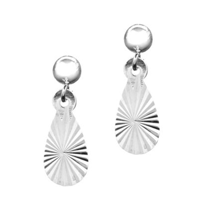 Simply Silver Sterling Silver Starburst Peardrop Earrings