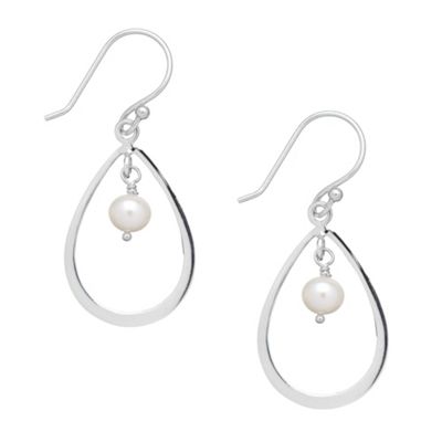 Simply Silver Sterling Silver Pearl Peardrop Earrings