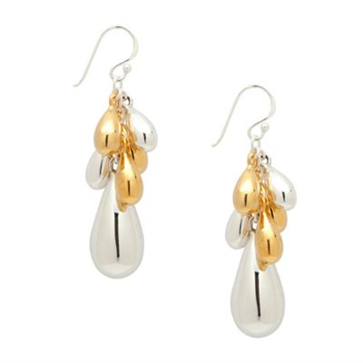 Simply Silver Sterling Silver Two Toned Droplet Earrings