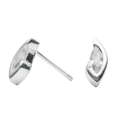 Simply Silver Sterling Silver Abstract Cubic Zirconia Stud