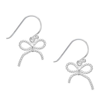 Simply Silver Sterling Silver Twisted Bow Drop Earrings