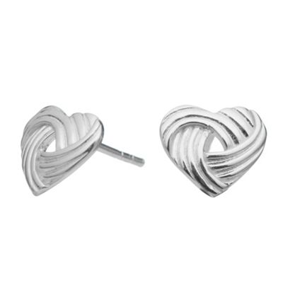 Simply Silver Sterling Silver Knot Heart Studs
