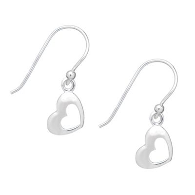 Simply Silver Sterling Silver Heart Drop Earrings