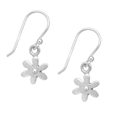 Simply Silver Mini Sterling Silver Flower Drop Earrings