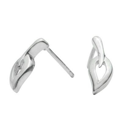 Simply Silver Sterling Silver Leaf Stud Earrings