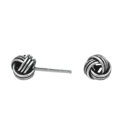 Simply Silver Sterling Silver Oxidised Knot Studs