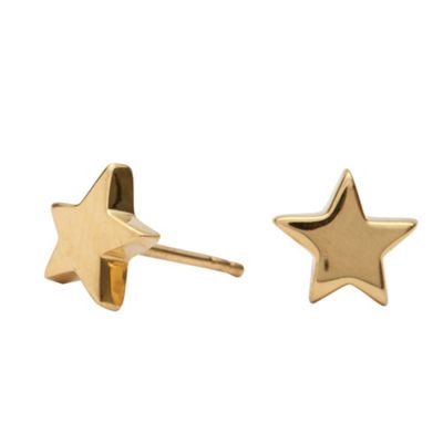 Simply Silver Gold Plated Sterling Silver Star Stud Earrings