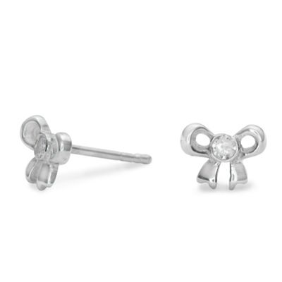 Simply Silver Sterling Silver Cubic Zirconia Bow Stud Earring