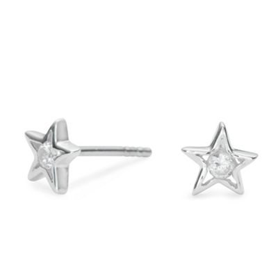 Simply Silver Sterling Silver Cubic Zirconia Star Stud Earring