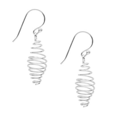 Simply Silver Sterling Silver Coil Spring Drop Earrings
