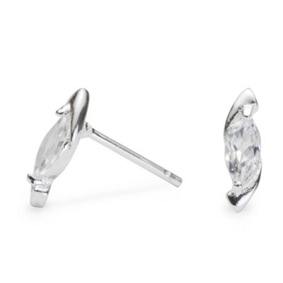 Simply Silver Sterling Silver Marquis Cubic Zirconia Stud