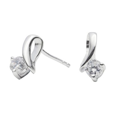 Simply Silver Sterling Silver Loop and Cubic Zirconia Earrings