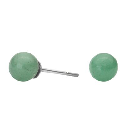 Simply Silver Sterling Silver And Green Semi Precious Ball