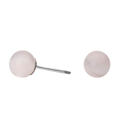 Simply Silver Sterling Silver And Rose Quartz Ball Stud Earring