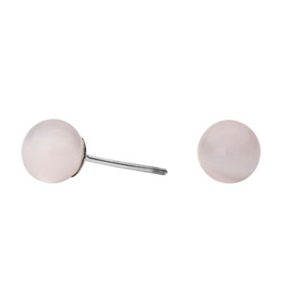 Sterling Silver And Rose Quartz Ball Stud Earring