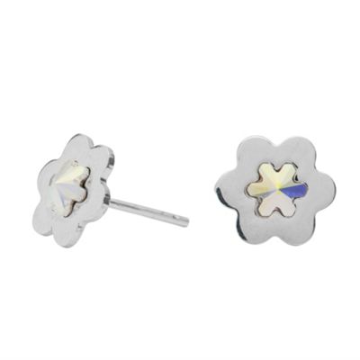 Simply Silver Sterling Silver Cubic Zirconia Flower Stud