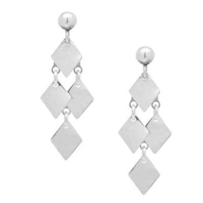 Simply Silver Sterling Silver Square Chandelier Earring