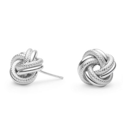 Simply Silver Sterling Silver Textured Knot Stud Earrings