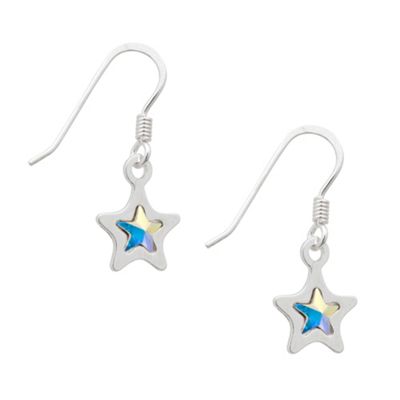 Simply Silver Sterling Silver Aurora Borealis Star Drop Earring